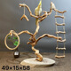 Oimg loro swing stand soporte de tapa de tablero de pájaro estacionamiento de soporte de pájaro rama rama rama pájaro soporte de cocago azul/stand de mesa B679
