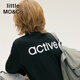 little MO&Co.凉感防晒防螨 little moco童装25秋装新款儿童长袖t恤亲子装上衣 黑色 凉感防晒防螨 160 160/76