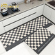Merkatz Kitchen Floor Mat Absorption d'eau, sans glissement, résistant à l'huile, sans lavage, tapis de pied en forme de pied en forme en L moderne 13886 50cm * 80cm + 50cm * 180cm (ensemble)