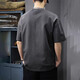 Catman (MiiOW) men's short-sleeved T-shirt in summer loose breathable versatile round neck top in summer trendy simple solid color casual clothes 9207 dark brown S