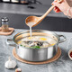 Debo Debo 316 stainless steel steamer two-layer 28cm household double bottom cooking soup pot gas stove induction cooker universal