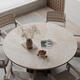 Sanqihu japonais Table ronde simple et élégante Natte de cuir sans laver la table de table à manger ronde à l'huile imperméable