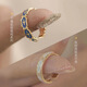 Enamel ring women's pattern malachite green niche design light luxury ins trend art index finger ring white gentle ring