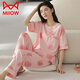 猫人（MiiOW）纯棉睡衣女款夏季2025年新款短袖长裤夏款女士套装居家居服 Y9715 M 建议80-100斤穿