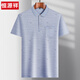 
Hengyuanxiang Middle-aged Ice Silk Short-sleeved T-shirt Men's Daddy's Lapel Casual T-shirt Middle-aged Thin POLO Shirt Summer Clothes T Ice Silk-9923 Blue Real Pocket M 48/165