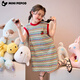
Little pig Banner girl summer striped retro vest skirt new baby children versatile T-shirt dress loose flower strip skirt 140 recommended height 130-140cm