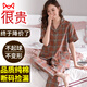 Catman (MiiOW) pajamas for women 2025 new summer short-sleeved trousers pure cotton summer large size women middle-aged mother home clothing set 9922 [pure cotton] [upgraded version] M [recommended 80-95 Jin [Jin equals 0.5 kg]]