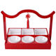 
Retro specialty Miyajima portable box holder hot pot restaurant side dishes partition plate tableware cold dishes dim sum set combination 17.5-inch red portable plate.js-1049b