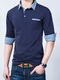 
Tuqian pure cotton long-sleeved T-shirt for men middle-aged lapel base shirt spring and summer men wear pure cotton loose autumn tops 1506 blue [summer short-sleeved style] M (115Jin [Jin equals about 0.5 kg]) equal size