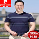 Pierre Cardin Summer Round Neck Baumwolle mittlere Alters mit kurzer Ärmeln T-Shirt Daddy Anzug Senioren Top mit Taschen-T-Shirt-Basis [Vatertagsgeschenk] Black 6625 m 165/[85jin [Jin entspricht 0,5 kg] -110jin [Jin gleich 0,5 kg]