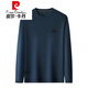 T-shirt à manches longues en coton pur à manches longues Pierre Cardin Pierre 2025 cou rond d'hiver plus en velours sweat-shirt lâche