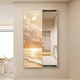 Xingkai 2024 Log Wind Sunrise Push-pull Full-length Mirror Invisible Push-pull Closed Cover Hidden Dressing Mirror Decorative Hanging Painting M3519 Xiayang Mirror A 40*120CM [On-door] Aluminum alloy black frame + left