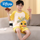 Disney Children's Pyjamas Summer Nouveau garçons à manches courtes Coton Coton Coton mince garçon de taille moyenne Costume à domicile climatisé pour enfants K double 6630 # Cat domestique bleu jaune 170 taille 10 Hauteur recommandée [100-110cm]