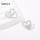 Sanfu City silk satin beige earrings pair, elegant and fashionable personalized jewelry accessories earrings 844230 15786 2 pieces