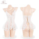 Chanhuo transparent mesh flirting romantic lace crotch exposed hips onesie sexy underwear female suit 9227 black + model socks one-size [80-120Jin [Jin equals 0.5 kg]]
