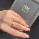 Jingruo gold au999 wide version of ancient traditional gold-wrapped silver ring for men and women, plain ring, couple ring engraved with gold 999, Hong Kong number 16