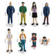 
Simulation character model grandparent mother dad boy girl baby static doll ornament toy landscaping T15833 girl 32g