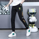 花花公子（PLAYBOY）休闲裤男士2025新款夏季潮流条纹刺绣时尚运动卫裤欧货束脚长裤 白色9926【休闲裤】 30