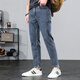 
Danjun Jeans Men's Summer 2025 New Fashion Brand Washed Slim Feet Cropped Pants Men 9901 Blue Gray 28