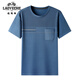 Camiseta de manga corta de cuello redondo de seda de hielo de auto clásico en verano de mediana edad y ancianos visten bolsillos reales sueltos sueltos en transpirable secado a media manga Hulan 691 m 165 recomendado 90-118Jin [Jin equivale a 0.5 kg]