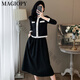 
MAGIOPY international luxury high-end brand temperament fashionable casual fashion suit for women in autumn small fragrance style black jacket top black two-piece set S (100 Jin [Jin equals 0.5 kg])
