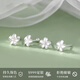 Core luxury 999 sterling silver gardenia earrings for women 2025 new popular earrings light luxury niche high-end silver earrings 999 sterling silver gardenia small size (spiral style)