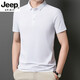 JEEP SPIRIT无痕短袖polo.衫中年爸爸翻领T恤冰丝夏季男士半袖上衣休闲商务 中灰 12358短*袖POLO衫 M 90-110斤左右