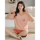 
Catman (MiiOW) pure cotton summer pajamas ladies pullover pajamas summer shorts shorts comfortable and casual home clothing set Z9856 M [recommended 80-100Jin [Jin equals 0.5 kg] wear]
