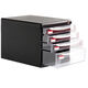 
Deli/9795 desktop file cabinet transparent drawer office storage cabinet storage box plastic a4 with lock 4 layers 9794 dark gray default