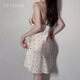 性感冰丝吊带睡裙舒适小碎甜美纯欲睡衣女式家居服套装6195 6198香槟 M