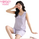 
Modal pajamas for women in summer 2025 new style for outdoor wear vest shorts suit for girls casual simple Japanese home clothes CKE-W6167 women M (80-100Jin [Jin equals 0.5 kg])