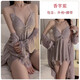 Caile Shame Dog Slave Girl Sexy New Style Underwear Automne and Winter Sexy Sexy Backless Velvet Plus poitrine Pure Robe de nuit Pure 3879 Black (robe externe + ceinture) M
