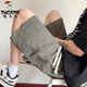 Specht-Werkzeug-Shorts für Jungen im Sommer Dünnstil 2025 neuer Stil für Teenager und Schüler der Junior High School Ice Seide coole Freizeitfünf-Punkte-Hosen DK701 Grau-grüne Qualitätssicherung XL 130-150jin [Jin gleich 0,5 kg]