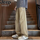 JEEP SPIRIT black American straight-leg pure cotton thin casual trousers spring and summer new versatile loose wide-leg work pants men Tennis light blue 1048 suitable for multiple scenes M (90-105Jin[Jin equals 0.5 kg]) Recommended reference size chart