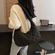 Yunduo Puff Bag Women's 2025 New Fashion Summer Shoulder Bag Niche Ins Fashionable and Versatile Commuter Underarm Bag Black