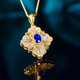 HEEKAIYI Sapphire Necklace for Women Royal Blue 18k Gold Diamond Pendant Chinese Valentine's Day Birthday Gift for Wife and Girlfriend <Lifetime Warranty>