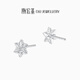 Chao Acer Frosty Snowflake Platinum Earrings for Women PT950 Earrings as a Birthday Gift for Girlfriend, Priced at RMB 170, 0.75g, One Pair, Contains Silicone Ear Plugs