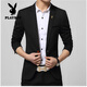 Playboy (PLAYBOY) casual suit men's Korean version slim small suit youth trendy spring and autumn thin coat business casual top navy blue 4XL 160-175