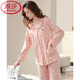 LangSha pajamas (LangSha) women's spring and autumn autumn pure cotton long sleeve cotton autumn and winter thin home clothing middle-aged large size mother suit C9215 lilac brown XL (recommended 120-140 Jin [Jin equals 0.5 kg])