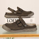 Sandalen Herren trendy Outdoor Sports Kleidung Bag-Toe Casual Schuhe Pantoffeln 2025 Neuer Sommer atmungsaktiver Männer Beachschuhe braun [Mikrofaserleder A673] 48