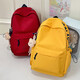 
2025 College Style Ins Backpack Lightweight Letters College Students' School Bag Simple Daily Commuter Large Capacity Backpack Red + Pendant