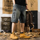 NYCKJK AMERICAN Casual Lose Retro Multi-Pocket Denim Shorts Herren 5-Punkte-INS-Sommer-Dünnkühle Fünf-Punkte-Hose großer Größe 9922 Hellblau 28 Geeignet für 90-105 Jin [Jin gleich 0,5 kg]