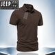 Jeep Spirit2025 Summer New Men's Cotton Polo à manches courtes. T-shirt T-shirt Mode de travail à moitié à manches