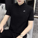 Nike (Nike) Sportanzug Männer 2025 Sommer Neuer Modegolf Polo atmungsaktiven kurzärmeligen T-Shirt Casual Strick Shorts FN3895-010+DX0767-010 M