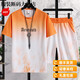 Montagut Light Luxury -Verlaufsfarb -Ice Seide Kurzschlärm Shorts Anzug Herren Sommer Dünner Jugend -Casual Sportset 9922 Set - Leichte lila m (ca. 105 ~ 120 Jin [Jin gleich 0,5 kg] kann getragen werden)