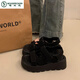 Carpintero francés en francés sandalias gruesas de birkenstock para mujeres en verano de moda 2025 calientes nuevos zapatos de cuña romana khaki 35
