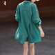 
Woodpecker Firefly Summer Summer Sunscreen Shirt Jacket/Shorts Set Fashion Simple Lazy Two-Piece Set Women Green S
