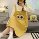 Autumn and winter cartoon long-sleeved loose home clothes pajamas women's nightgowns women's yellow nightgowns (J16857-18) M women (recommended 75-95Jin [Jin equals 0.5 kg])