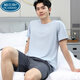 Palando Pyjamas für die Sommer-Baumwoll-Kurzärmer-Jugend im mittleren Alter mit mittleren Altersdünnern, großer Summer für Herren-Sommer-Frühlings- und Herbst-Heimkleidung 9922 [H-Serie für Männer mit kurzer Ärmel-Shorts für Männer] XL [Empfohlen 130-150jin [Jin gleich 0,5 kg]]