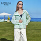 Diseño de Kamilan (Kamilan) Chaqueta con capucha falsa de dos piezas delgada 2025 Nuevo cárdigan de manga larga para mujeres Summer Light Blue s
